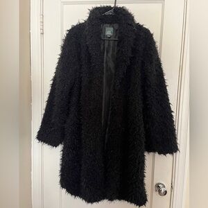 Black faux fur jacket